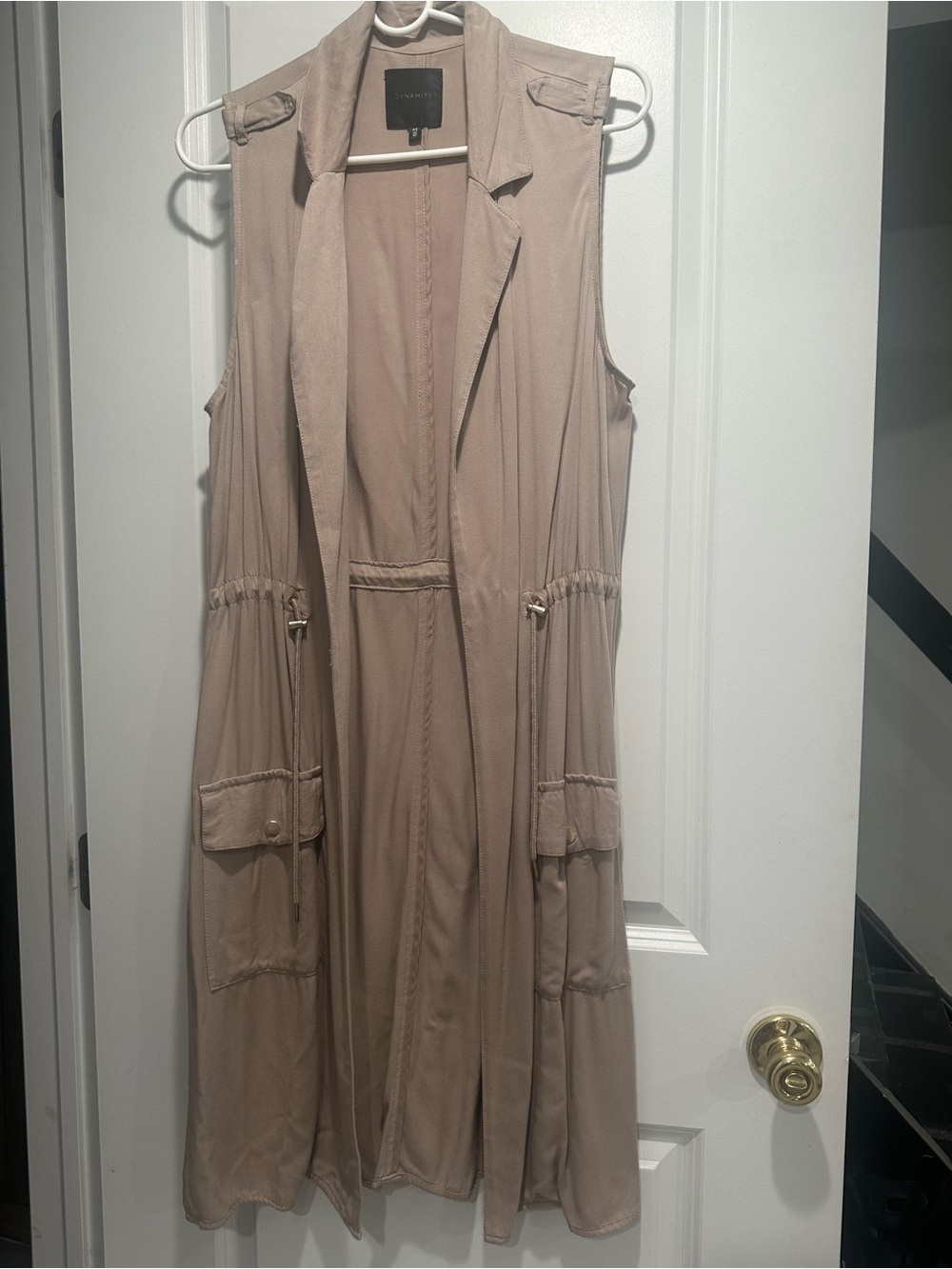 Dynamite Taupe Sleeveless Utility Trench Coverup